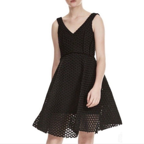 Black Maje Empire Waist Mesh Dress -Size 2 - Picture 2 of 5